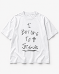 Camiseta Belong to Jesus branca — vista frontal